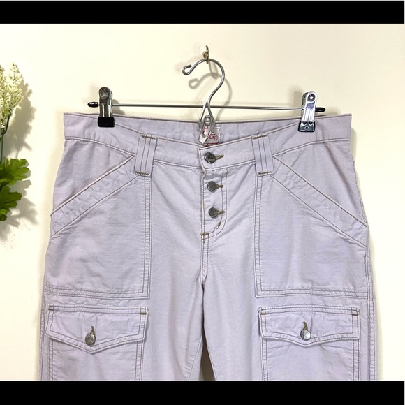 JOIE Size 31 Cargo Crop Pants Buttoned Front White - Picture 3 of 12